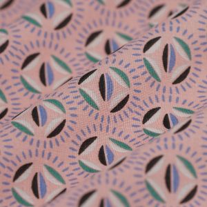Tissu cretonne prisme rose - MT - Mondial Tissus