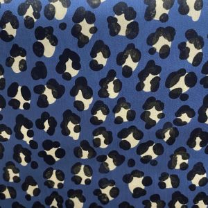Tissu satin de coton organique motif léopard bleu marine - Albstoffe - Albstoffe - Mondial Tissus