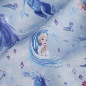 Tissu cretonne La Reine des Neiges 2 Elsa et Nokk - Disney - Mondial Tissus