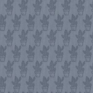 Tissu velours cactus bleu gris - Mondial Tissus