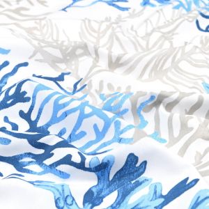 Tissu cretonne imprimé récif bleu - Mondial Tissus
