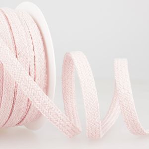 Cordon tress&eacute; plat chin&eacute; rose clair 12mm - Mondial Tissus
