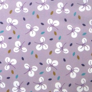 Tissu cretonne violette &agrave; motifs fleurs de coton - DOMOTEX - Mondial Tissus