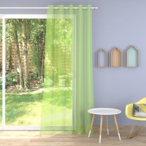 Tissu voilage plomb&eacute; Cocktail vert anis - 300 cm - Linder - Mondial Tissus