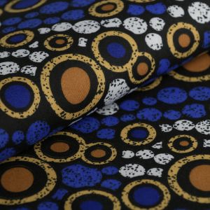 Tissu Wax &eacute;toiles violet - Mondial Tissus