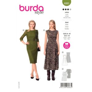 Patron Burda 6083 - robe festive à jupe ample / robe fourreau en dentelle - Burda - Mondial Tissus