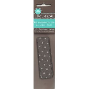 Biais thermocollant 20x2m étoiles taupe - Frou Frou - Mondial Tissus