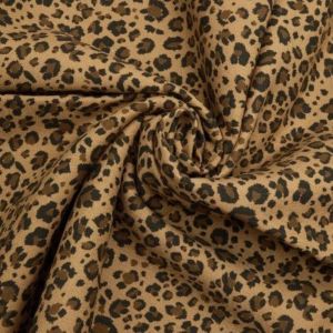Coupon 3 m&egrave;tres toile de coton imprim&eacute;e l&eacute;opard ocre - Promod Couture - Promod Couture - Mondial Tissus