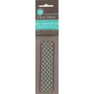 Biais thermocollant 20x2m vichy taupe - Frou Frou - Mondial Tissus