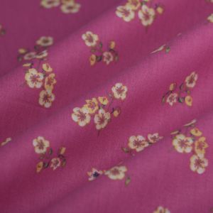 Tissu cretonne jigey fuchsia - MT - Mondial Tissus