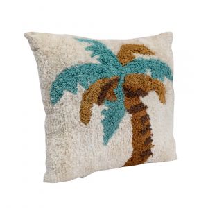 Coussin palmier tufte 35x35cm - MT - Mondial Tissus