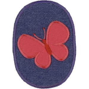 Écusson papillon fond jeans - Mondial Tissus