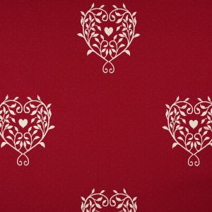 Tissu jacquard c&oelig;ur Allover rouge grande largeur - Mondial Tissus