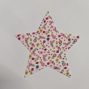 Thermocollant étoile motif fleuri violet et rose - Mondial Tissus