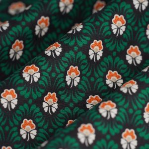 Tissu cretonne médaillon Potter noir - MT - Mondial Tissus