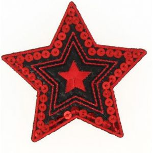 Écusson thermocollant étoile sequin rouge - Frou Frou - Mondial Tissus