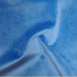 Tissu velours touché peau de pÊche uni bleu - Mondial Tissus