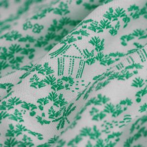 Tissu french terry Paysage vert blanc - MT - Mondial Tissus