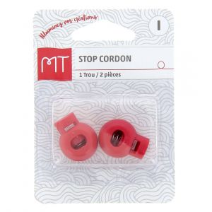 Stop cordon rond 1 trou rouge - MT - Mondial Tissus
