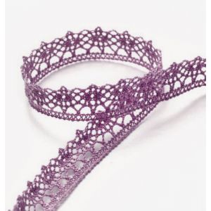 Ruban dentelle 12 mm violet - Mondial Tissus