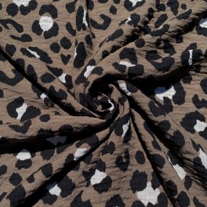 Tissu viscose flamm&eacute;e Mara l&eacute;opard - My Dress Made - My Dress Made - Mondial Tissus