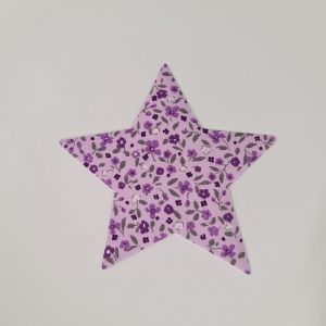 Thermocollant étoile motif fleuri violet et rose - Mondial Tissus
