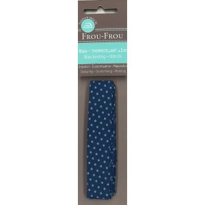 Biais thermocollant à pois bleu 20x2m - Frou Frou - Mondial Tissus
