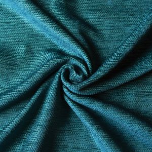 Tissu velours chenille bleu paon qualité siège - Mondial Tissus