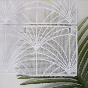 Voilage modulable art d&eacute;co blanc 90 cm - MT - Mondial Tissus