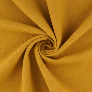 Tissu lin lav&eacute; Libeccio ocre grande largeur - Linder - Mondial Tissus