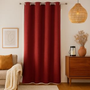 Rideau Monténégro brique 140 x 250 cm - MT - Mondial Tissus