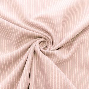 Tissu tiss&eacute; teint crinkle rose ray&eacute; blanc - DOMOTEX - Mondial Tissus