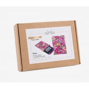 Kit couture DIY - Liberty trousse rangement liseuse rose - Com'1 id&eacute;e - Mondial Tissus