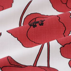 Tissu bachette Coquelicot rouge - MT - Mondial Tissus