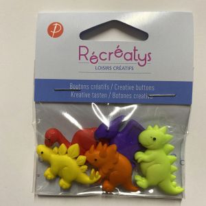 Sachet boutons thème dinosaures multicolore - Récréatys - Mondial Tissus