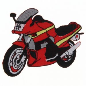 Écusson thermocollant moto rouge - Frou Frou - Mondial Tissus