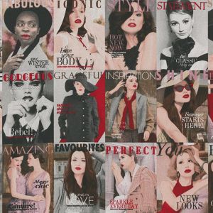 Tissu bachette imprimé magazine de mode - Mondial Tissus