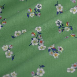 Tissu cretonne jigey vert - MT - Mondial Tissus