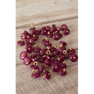 Lot de 5 boutons Perla bordeaux 10 mm - Eglantine et Zo&eacute; - Mondial Tissus