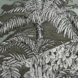 Tissu jacquard palmier gravure sauge - Mondial Tissus
