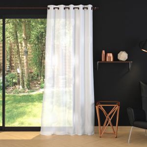 Voilage blanc brod&eacute; lurex Monde grande largeur - Mondial Tissus