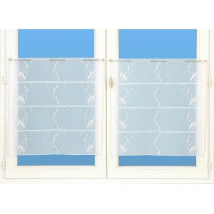 Modulable organza brodé oiseau gris 60 cm - Mondial Tissus