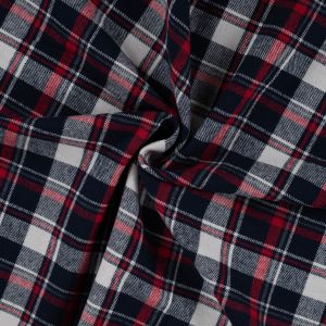 Tissu flanelle tartan noir et rouge - Mondial Tissus