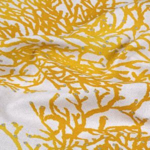 Tissu bachette lourde imprimé fond marin calédonie jaune - Mondial Tissus