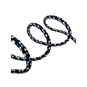 Cordon fantaisie 6mm blanc/bleu/noir - Mondial Tissus