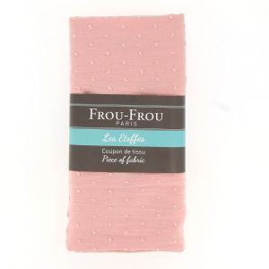 Grand coupon tissu uni 135x80cm plumetis rose poudr&eacute; - Frou Frou - Mondial Tissus