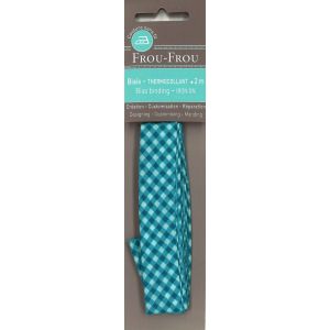 Biais thermocollant 20x2m vichy turquoise foncé - Frou Frou - Mondial Tissus