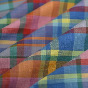 Tissu madras slub multicolore vif - Mondial Tissus