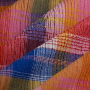 Tissu madras cr&ecirc;pe multicolore vif - Mondial Tissus