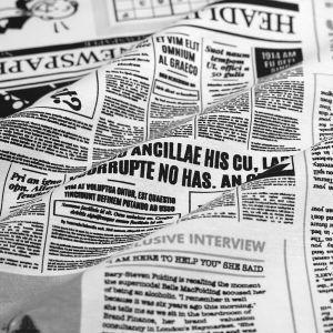 Tissu ottoman papier journal blanc - Mondial Tissus